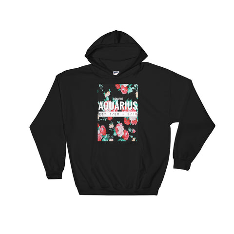 Unisex Floral Aquarius Hooded Sweatshirt