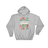 Unisex Light Floral Capricorn Hooded Sweatshirt